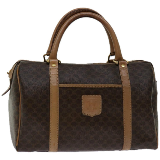 Luxury CELINE Macadam Canvas Hand Bag PVC Brown 67609