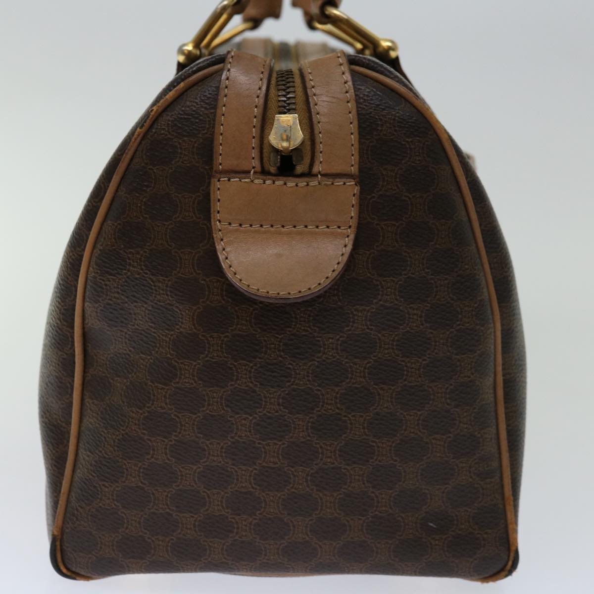 Luxury CELINE Macadam Canvas Hand Bag PVC Brown 67609