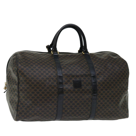 Luxury CELINE Macadam Canvas Boston Bag PVC Black 67629