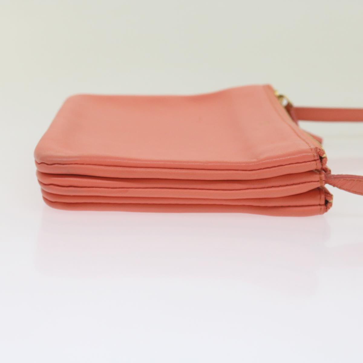 Luxury CELINE Trio Shoulder Bag Leather Pink 67657