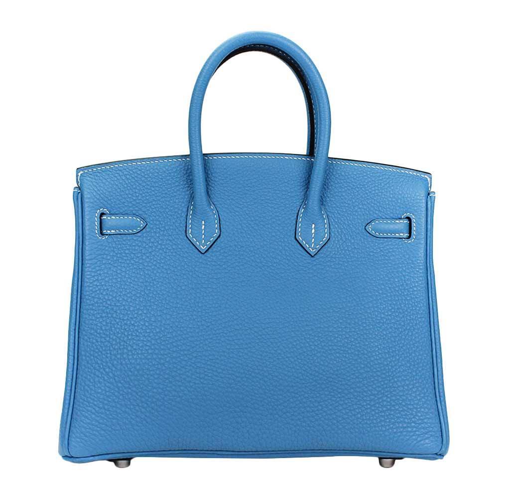 HermesBirkin 25 Blue Jean Bag PHW