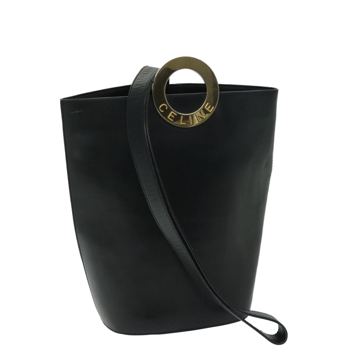 Luxury CELINE Shoulder Bag Leather Black 67807