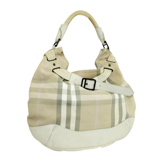 Burberry Large Checked Hobo Bag