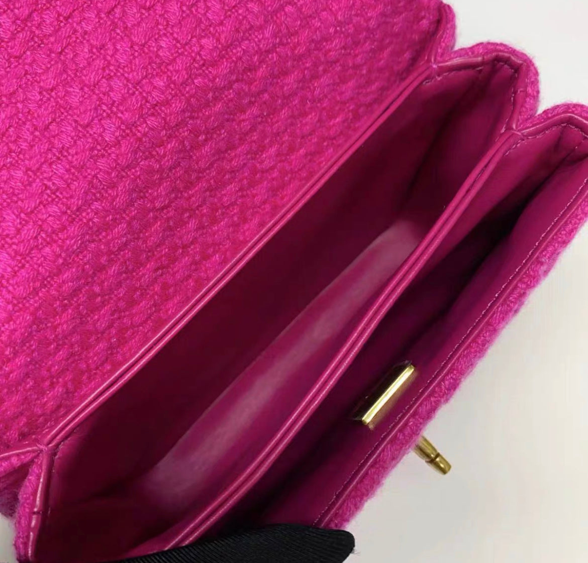 Chanel 22k pink tweed mini flap bag