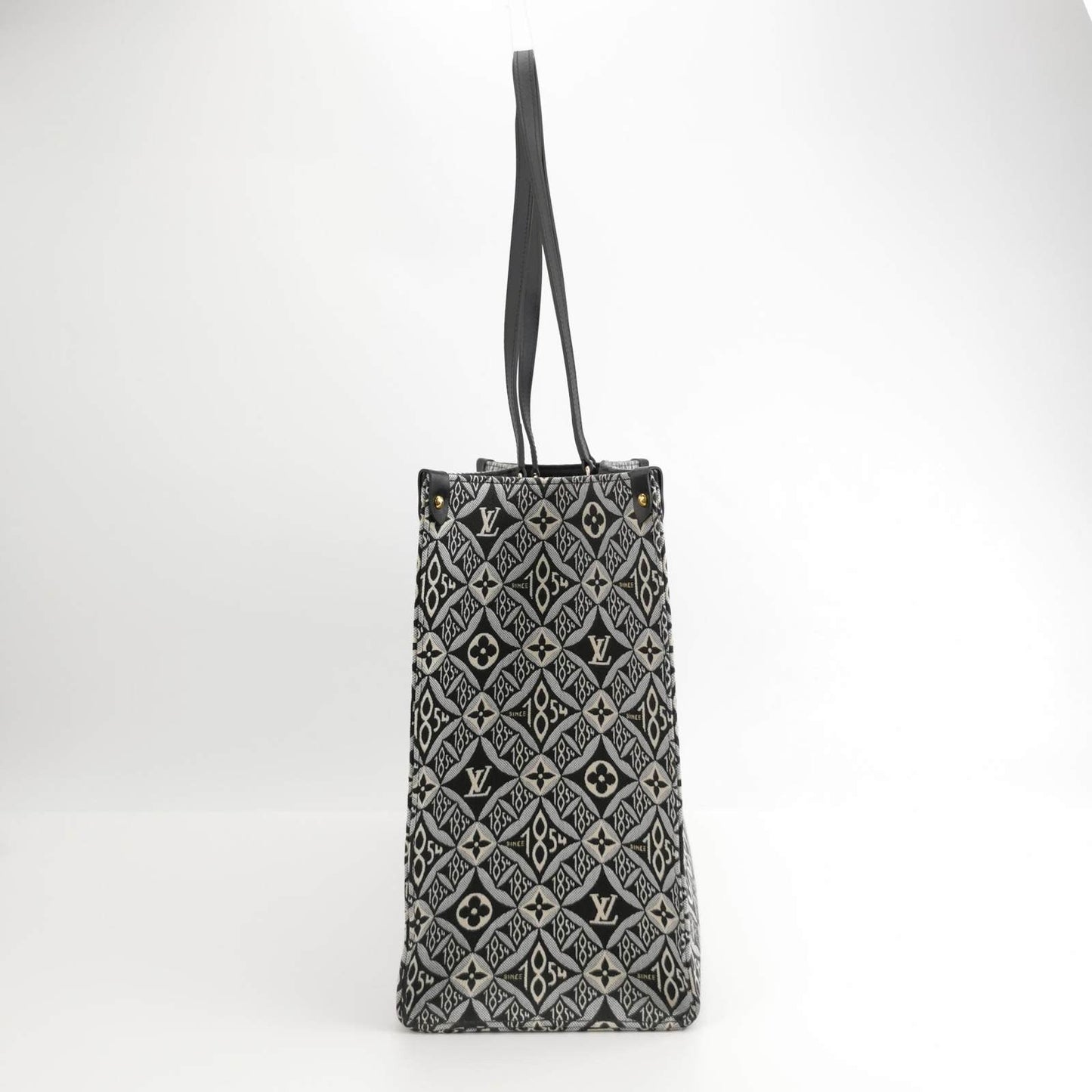 Louis Vuitton OnTheGo Since 1854 Grey Jacquard and Black Cowhide Leather Multicolor GM Tote Bag