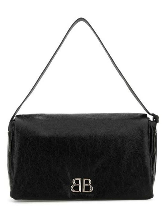 Luxury Balenciaga Trending 2026 Monaco Flap Medium Shoulder Bag Black