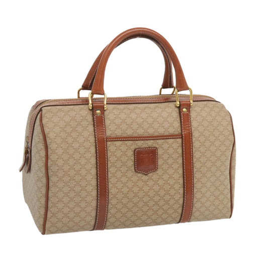 Luxury CELINE Macadam Canvas Boston Bag Beige 68007