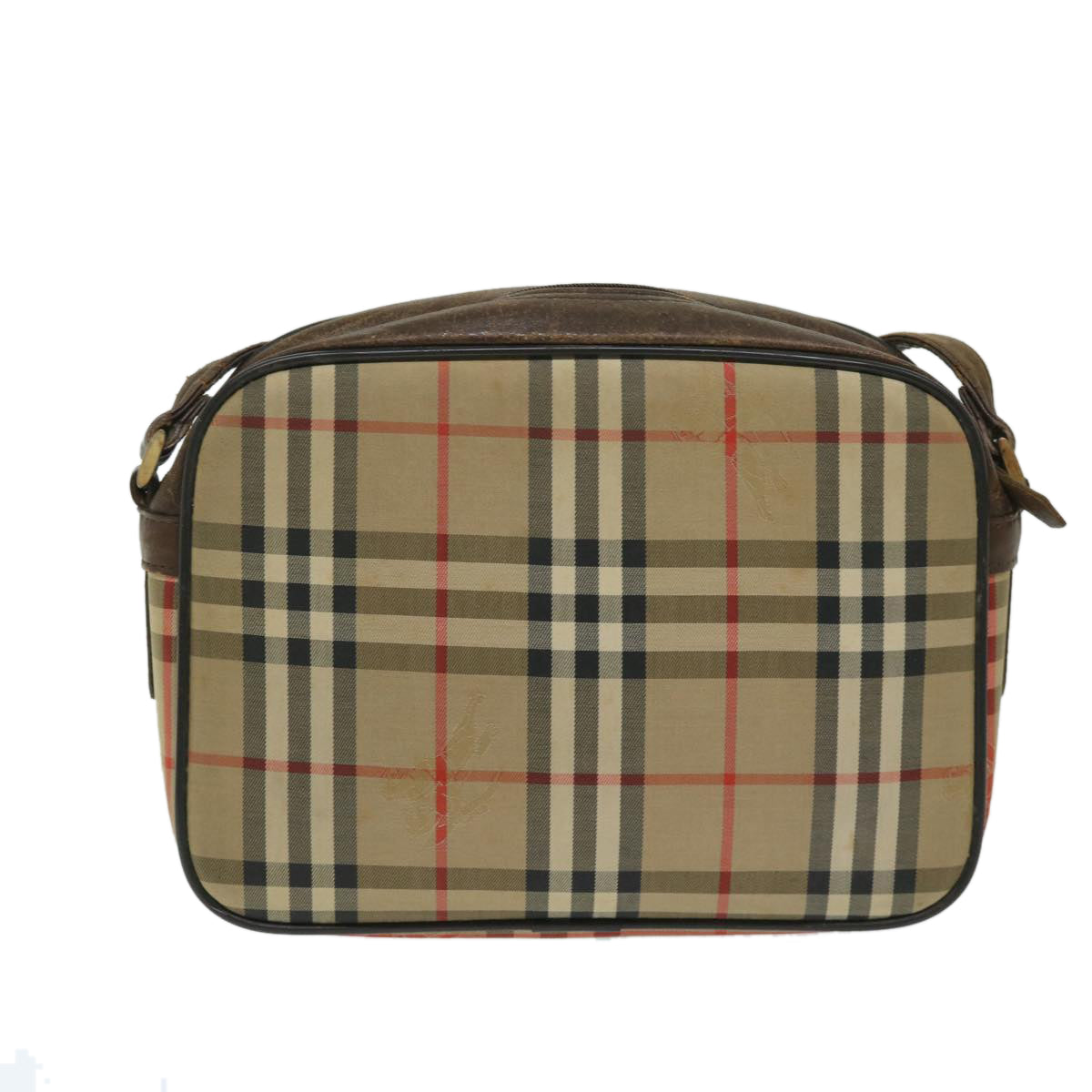 Burberry Nova Check Shoulder Bag Canvas Beige Auth 68023