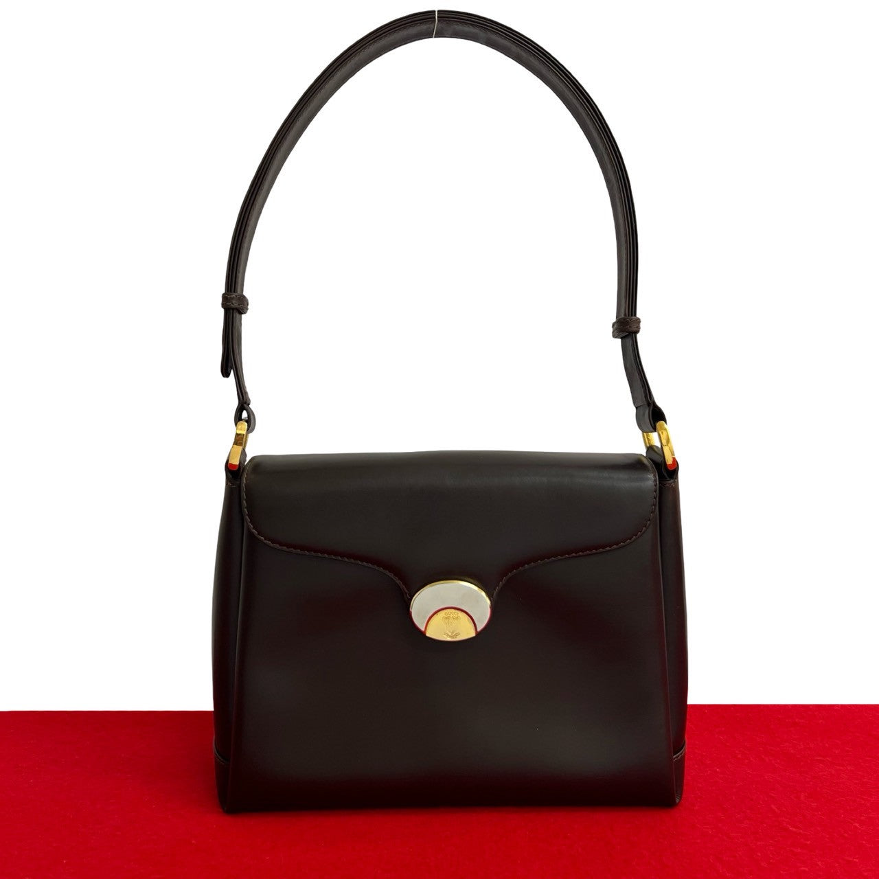 GUCCI Shoulder Bag leather Brown