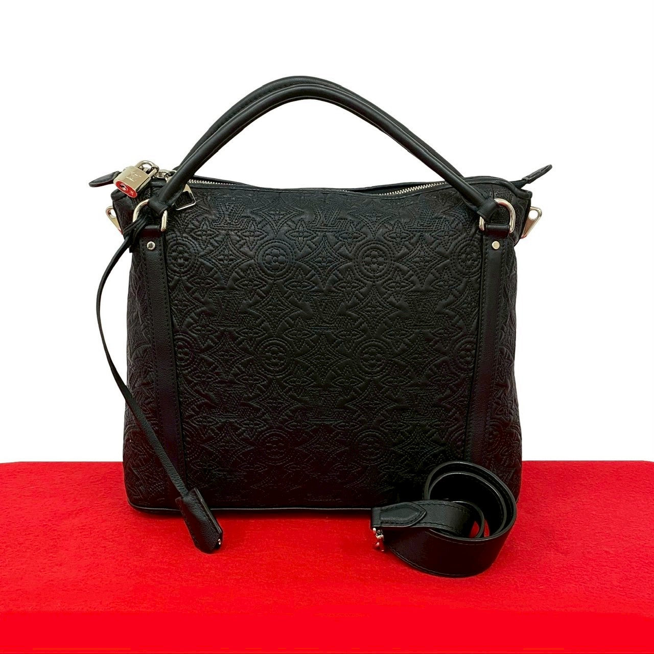 LOUIS VUITTON Shoulder Bag leather black Monogram Antia Ixia PM