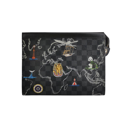Louis Vuitton Pochette Voyage Limited Edition Medium Checkered Leather Handbag 250503781176927