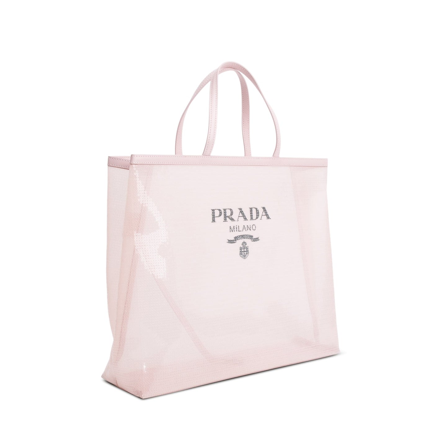 Prada Pink Sequin Mesh Large Tote Bag