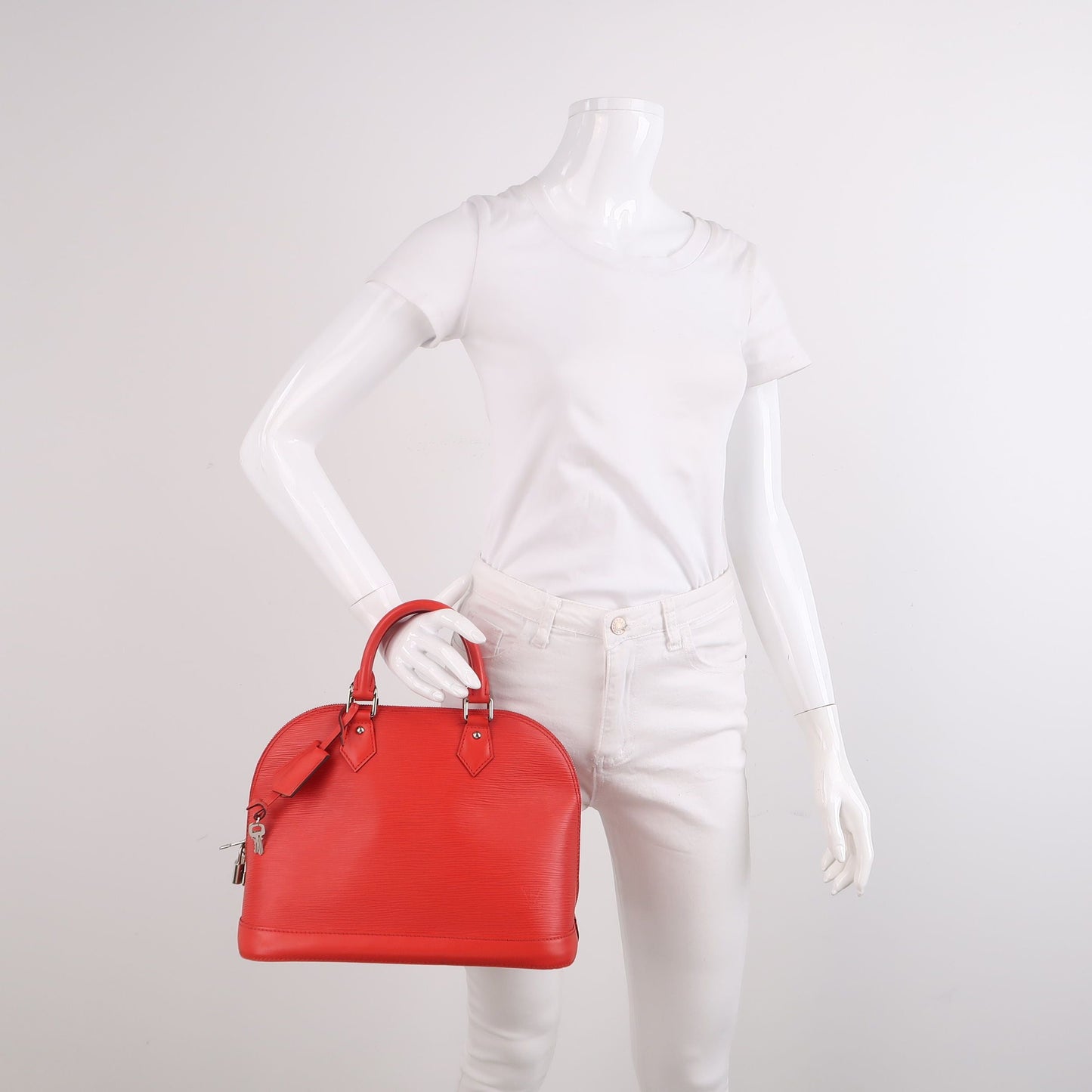 Louis Vuitton Alma Small Calfskin Wave Pattern Logo Shell Bag Handbag 250112781021842