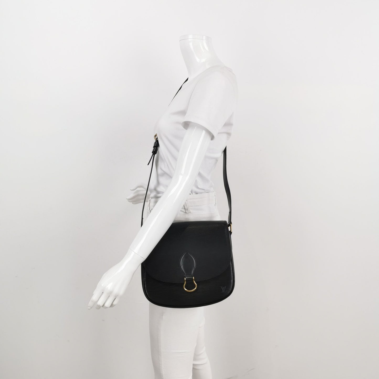 Louis Vuitton Saint Cloud Large Calfskin Water Wave Shield Buckle Crossbody Shoulder Bag 24120378969721