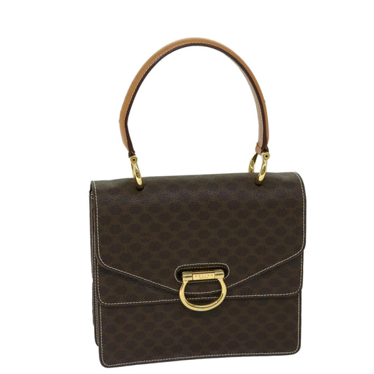 Luxury CELINE Macadam Canvas Hand Bag PVC Brown 68359