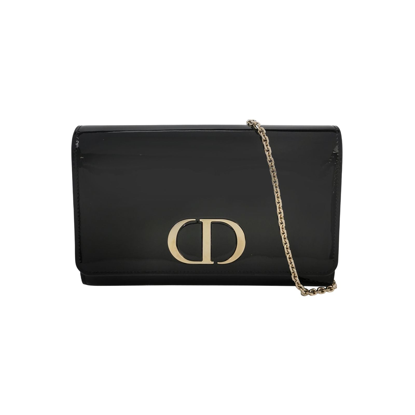 Dior 30Montaigne Patent Leather CD Logo Flap Crossbody Bag 037852001088