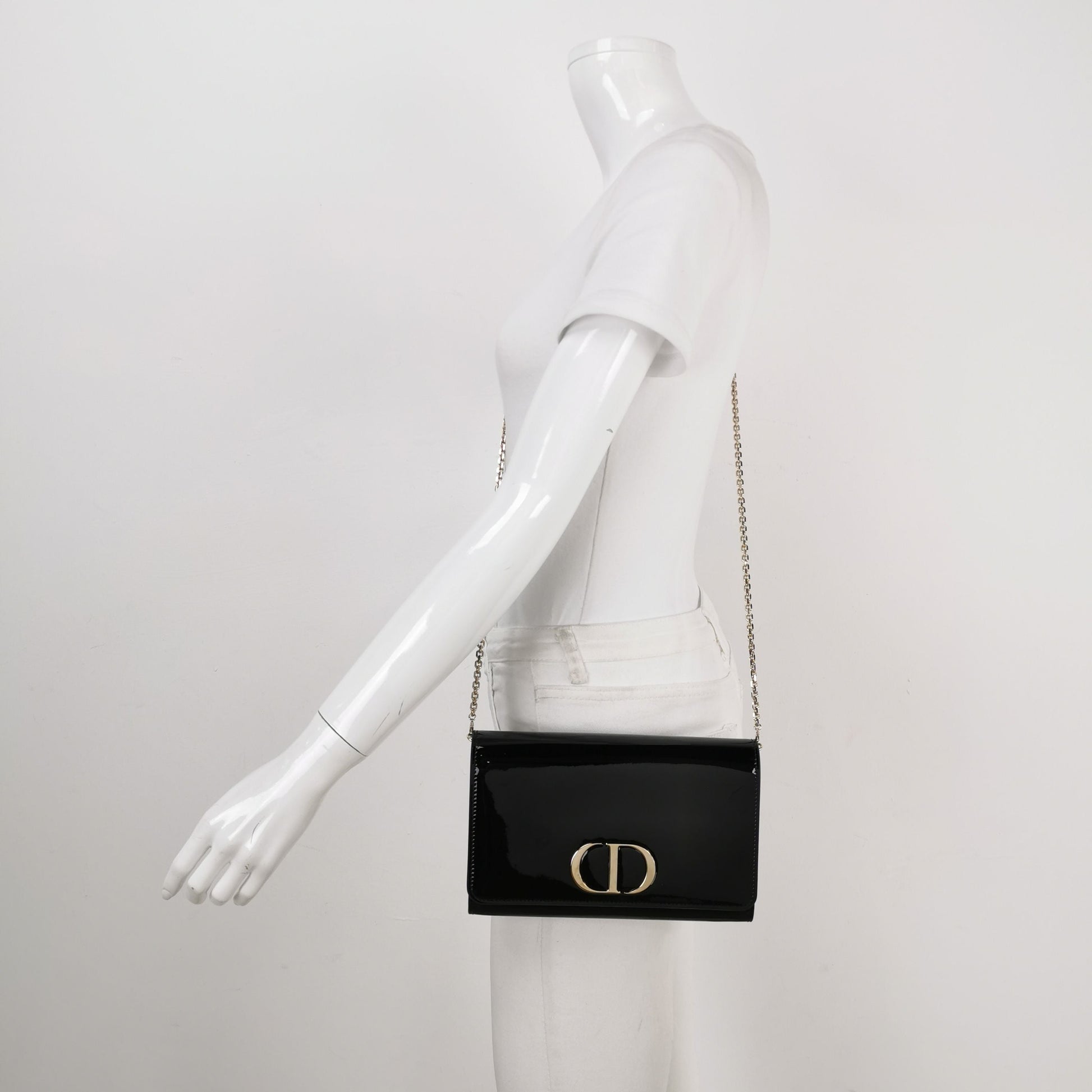 Dior 30Montaigne Patent Leather CD Logo Flap Crossbody Bag 037852001088