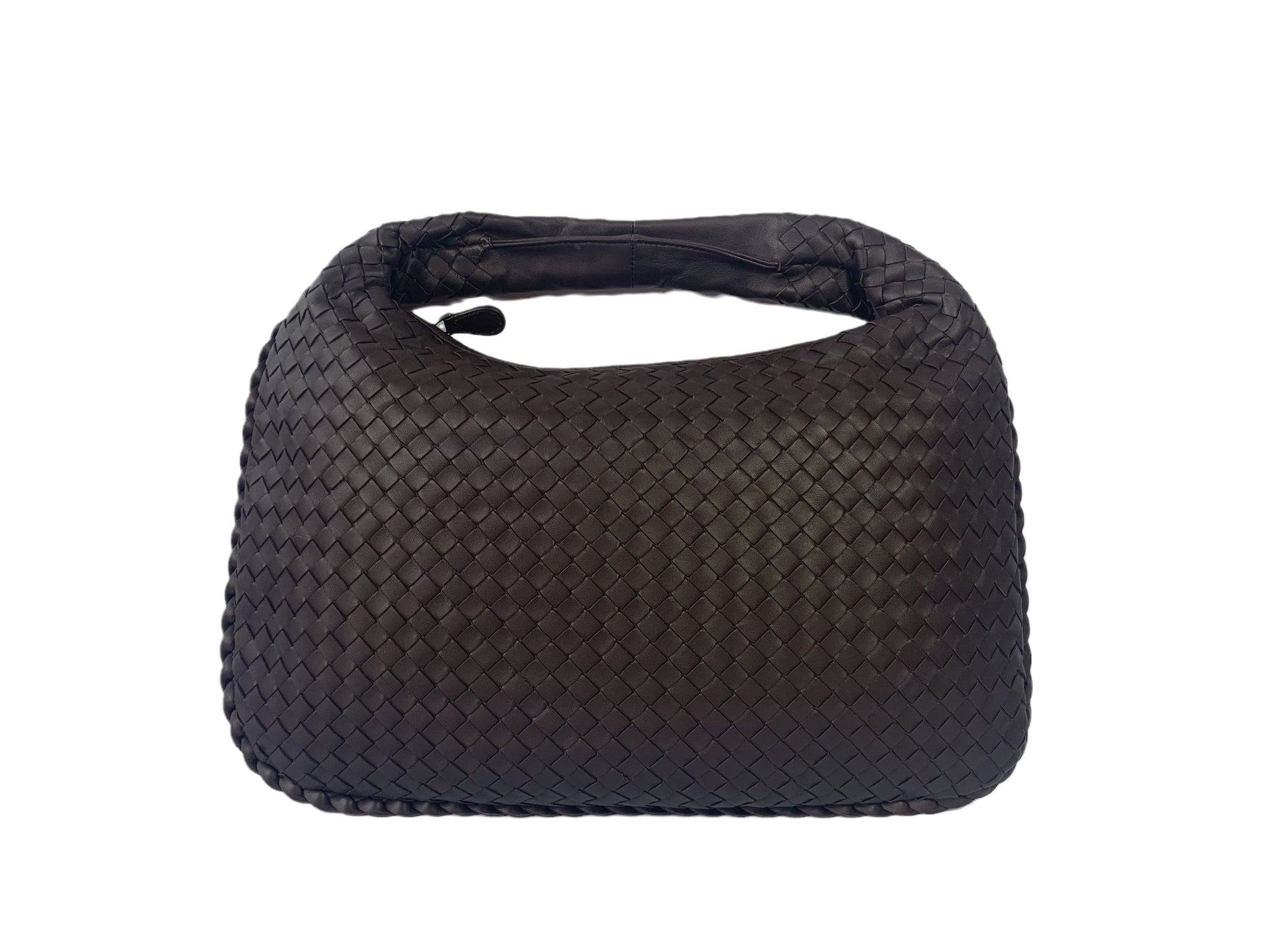 Bottega Veneta Intrecciato Hobo Bag Medium Chocolate Brown Lambskin leather