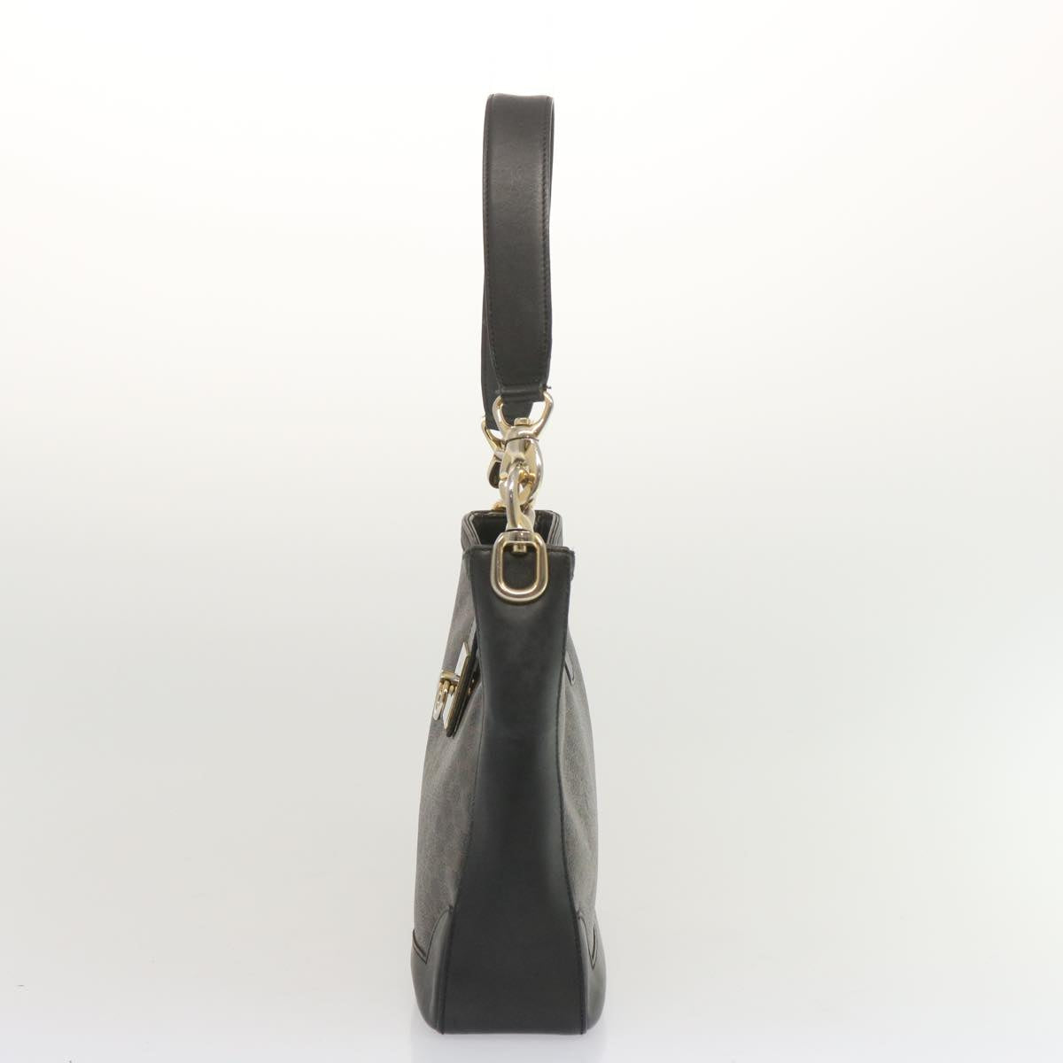 Luxury CELINE Macadam Canvas Shoulder Bag PVC Black 68449