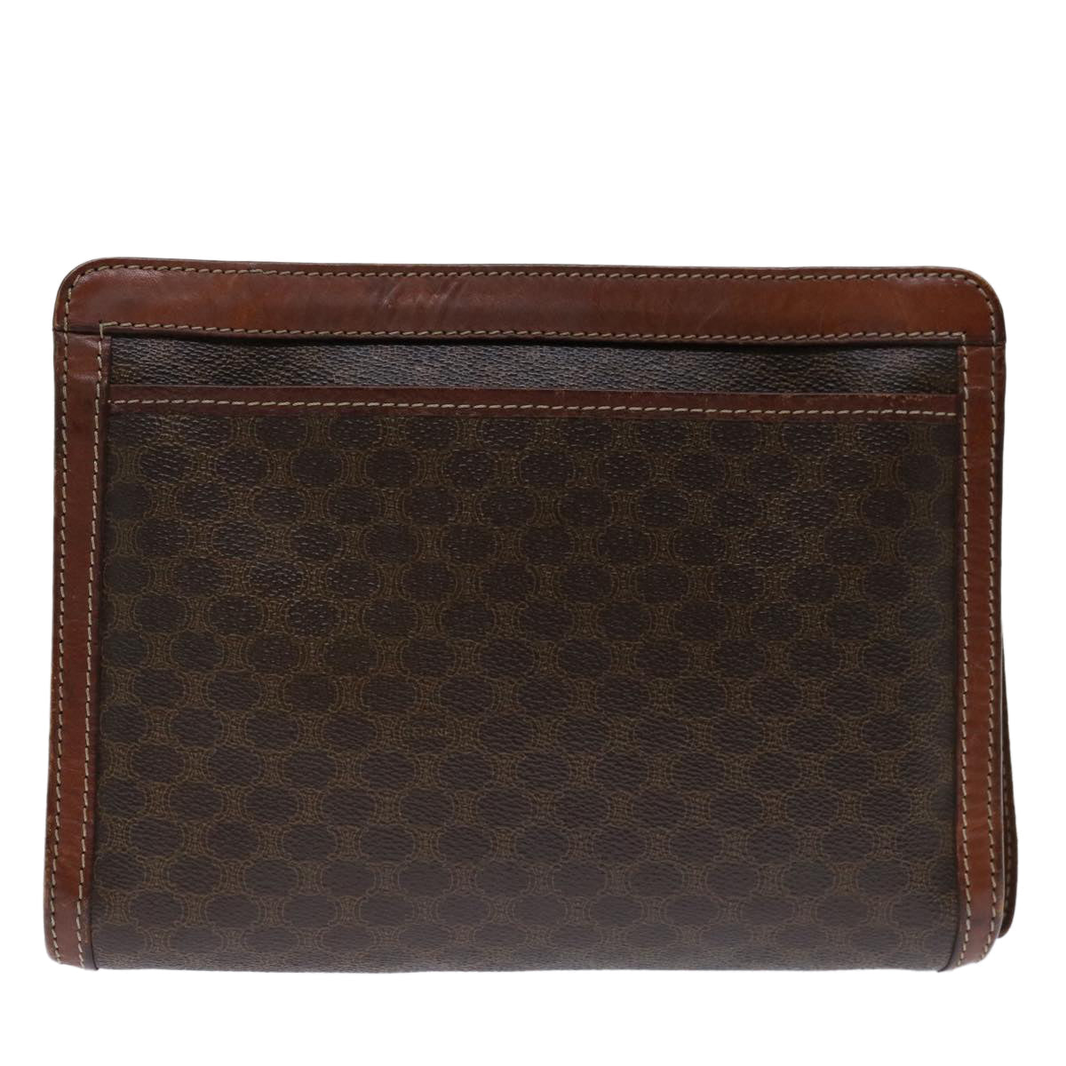 Luxury CELINE Macadam Canvas Clutch Bag PVC Brown 68503