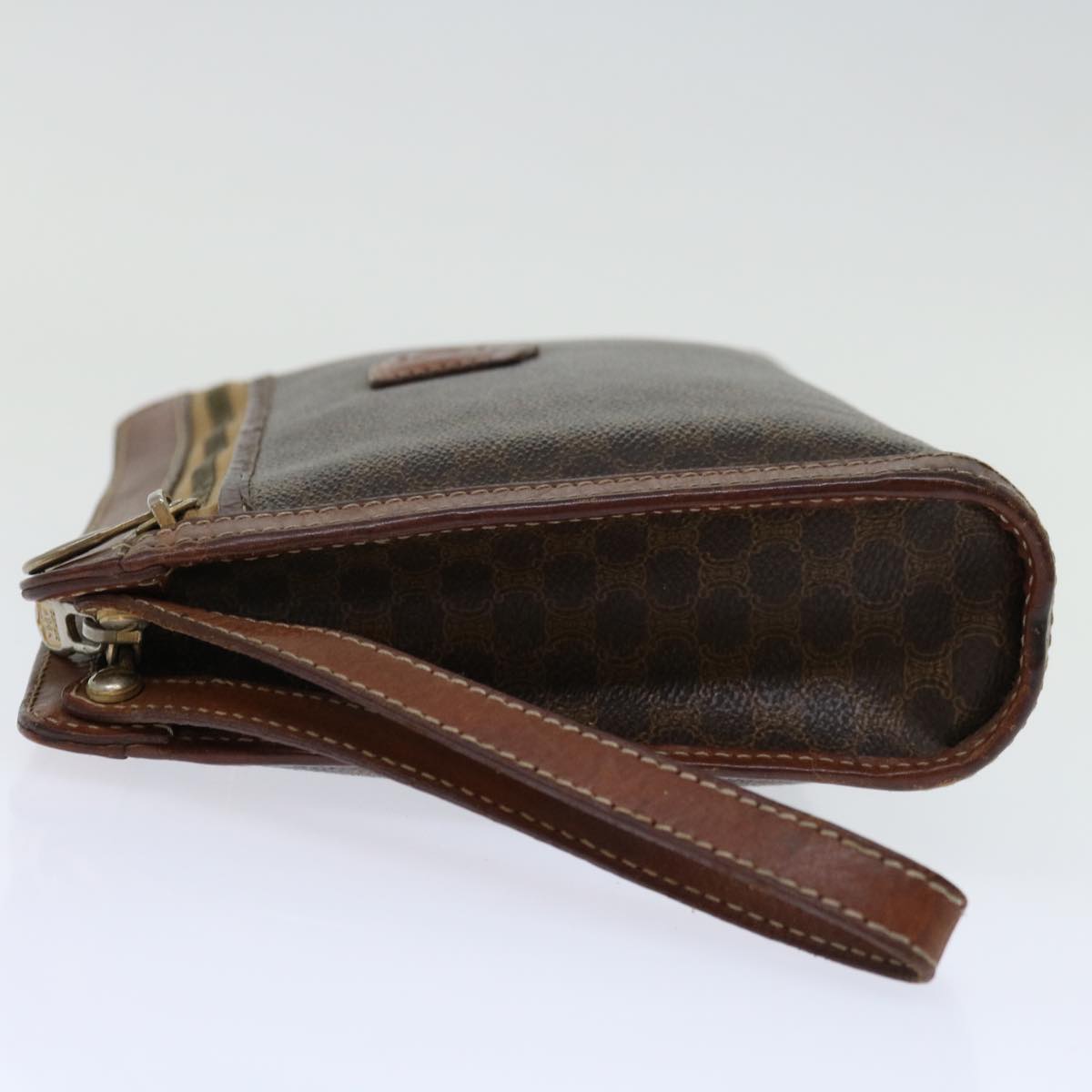 Luxury CELINE Macadam Canvas Clutch Bag PVC Brown 68503