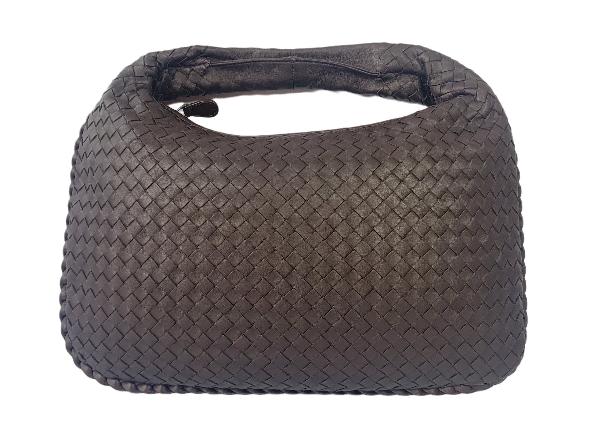 Bottega Veneta Intrecciato Hobo Bag Medium Chocolate Brown Lambskin leather