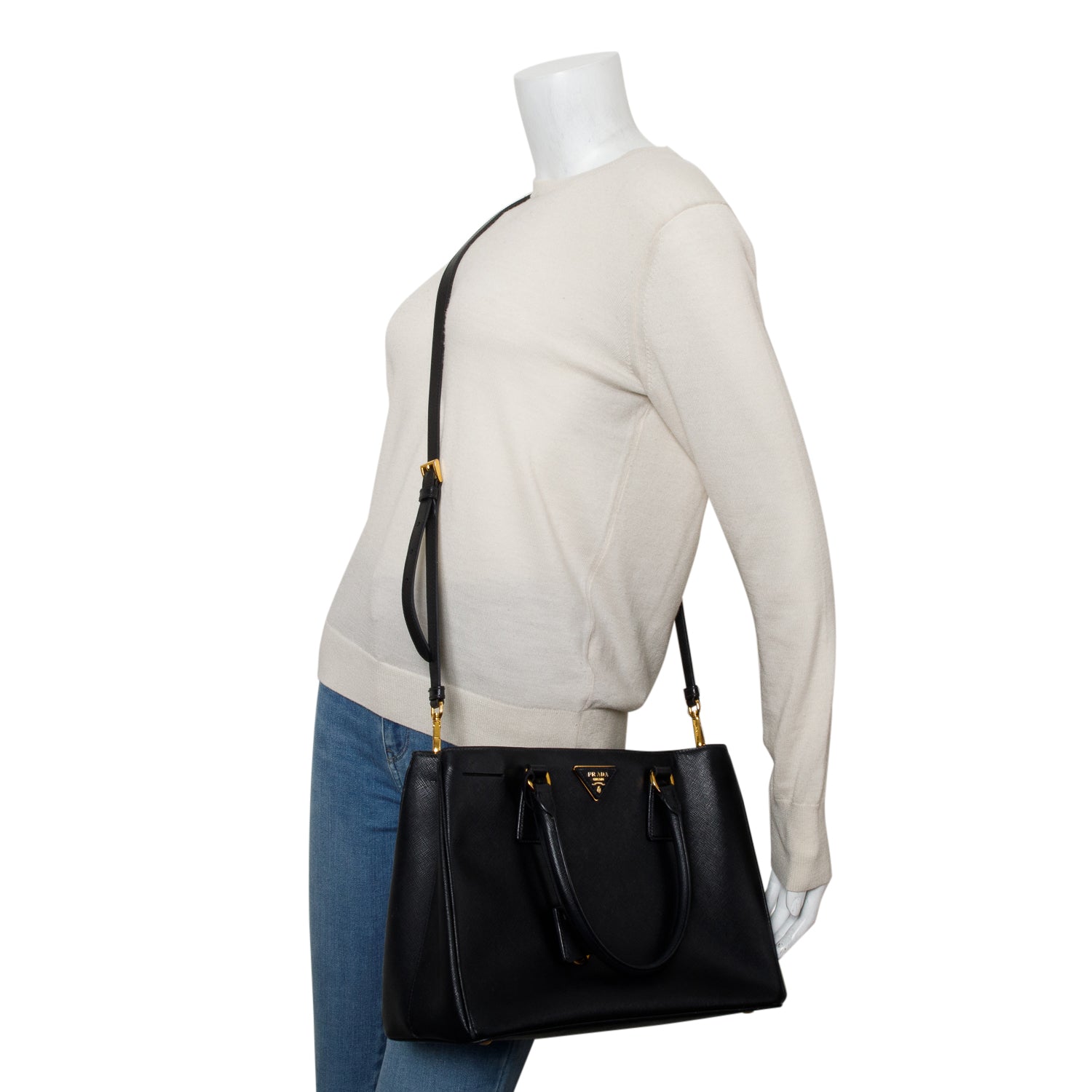 Prada Black Saffiano Lux Medium Galleria Tote