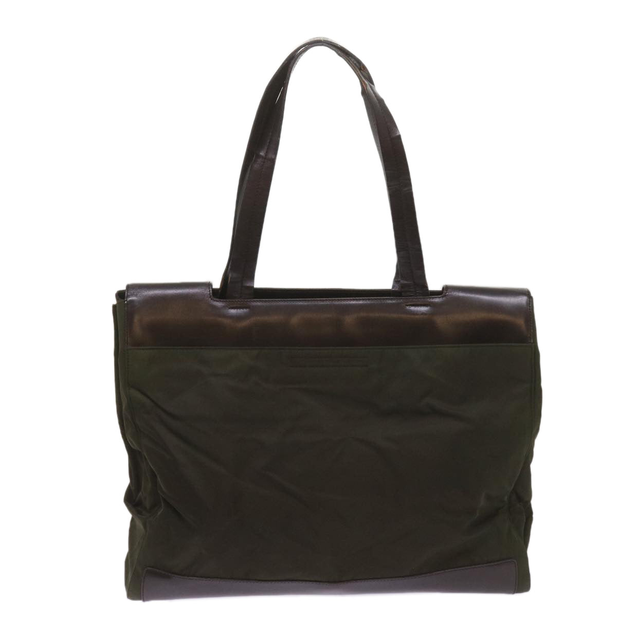 PRADA Tote Bag Nylon Khaki Auth 68627