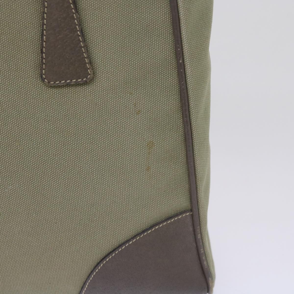 PRADA Hand Bag Canvas Khaki Auth 68681