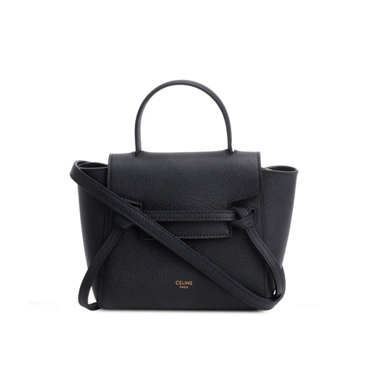 Celine 2023 Black Grained Calfskin Pico Belt Bag