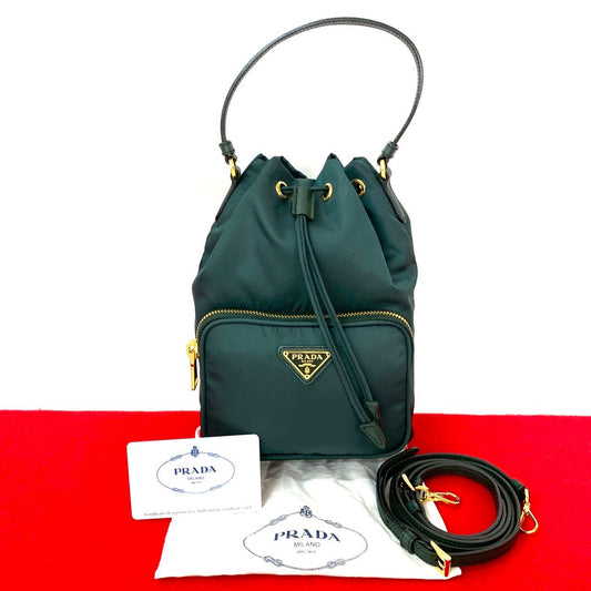 PRADA Shoulder Bag Nylon green duet