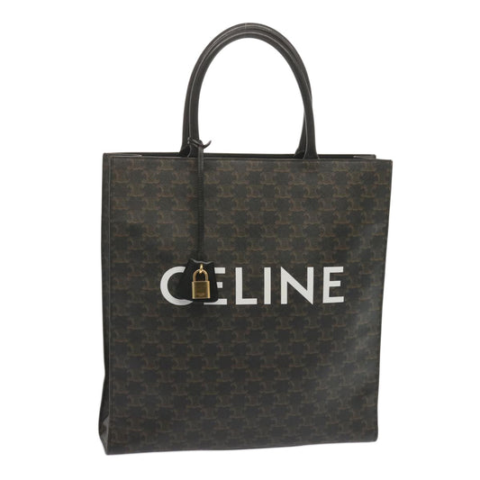 Luxury CELINE Triomphe Vertical Cabas Tote Bag PVC Black 194432 68823A