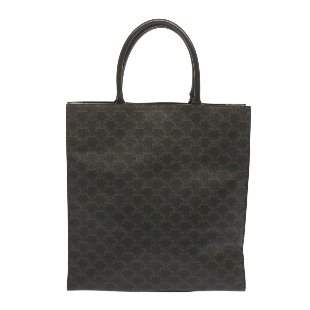 Luxury CELINE Triomphe Vertical Cabas Tote Bag PVC Black 194432 68823A