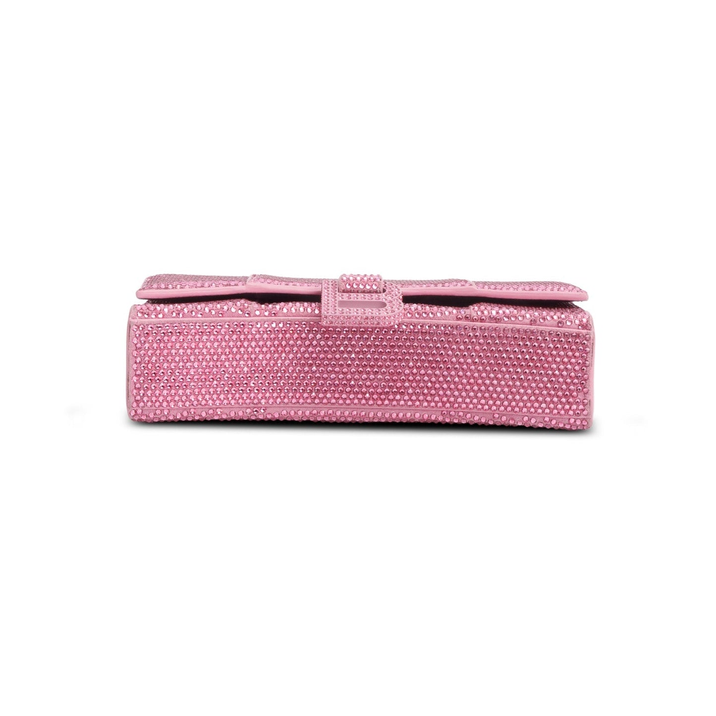 Balenciaga Pink Rhinestone Hourglass Wallet on Chain