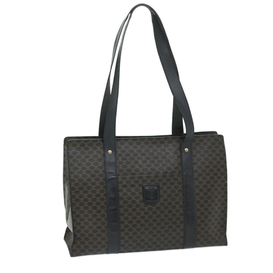 Luxury CELINE Macadam Canvas Tote Bag PVC Black Brown 68864