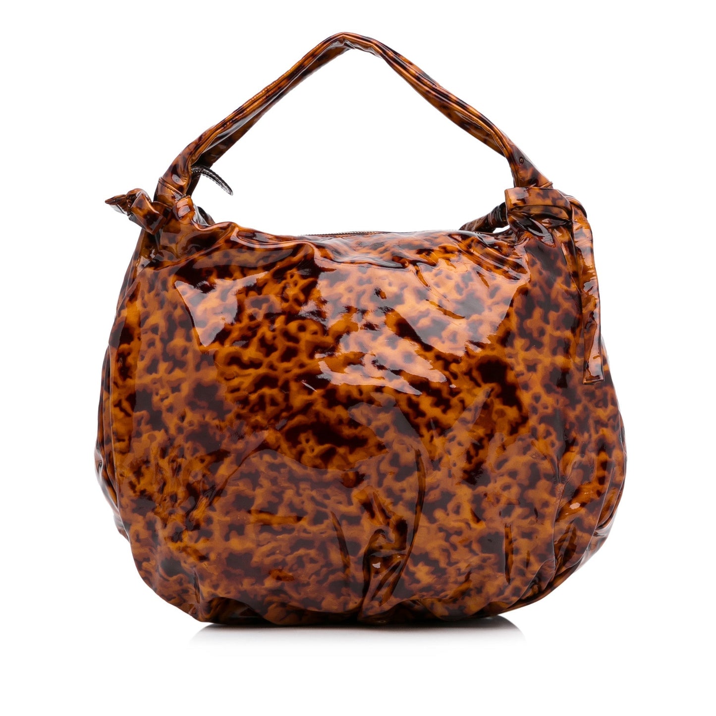 Gucci Brown Leather Patent Leather Shoulder Bag