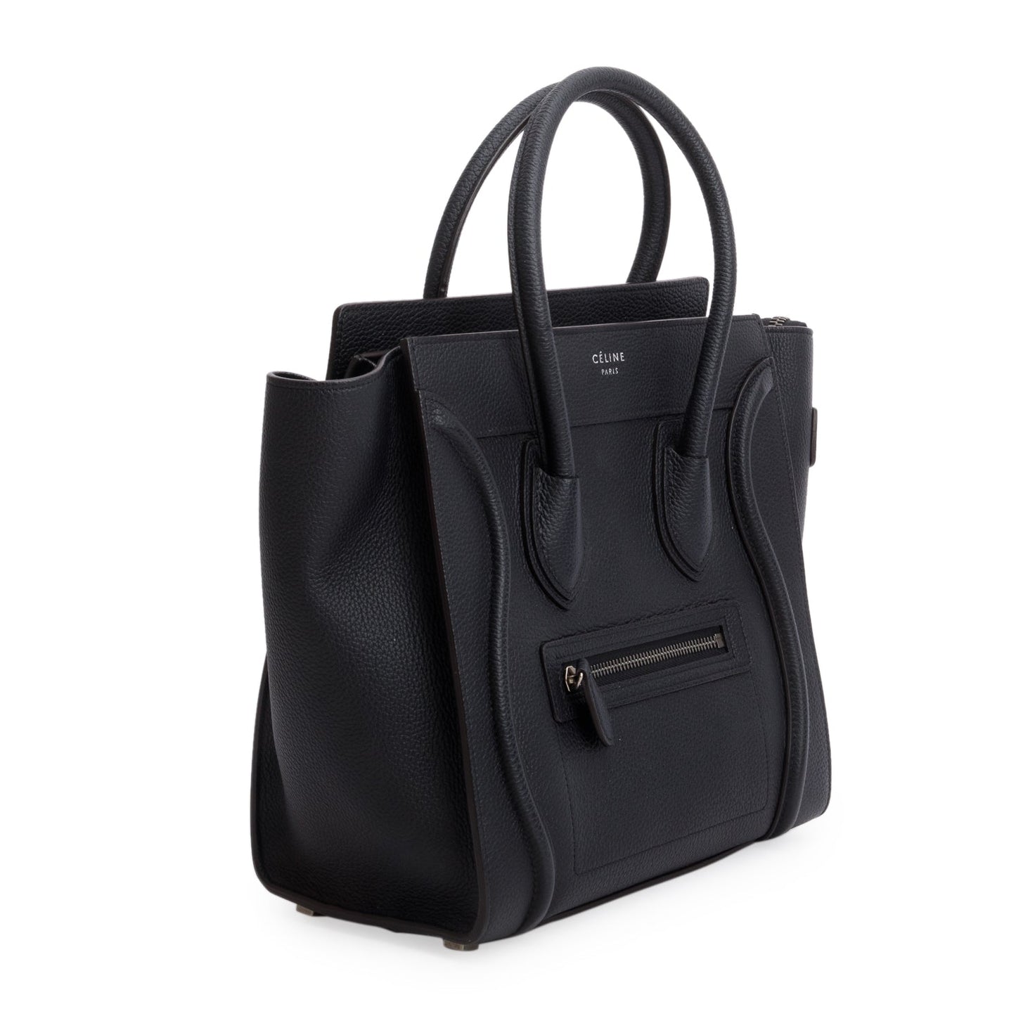 Celine Black Calfskin Leather Micro Luggage Tote