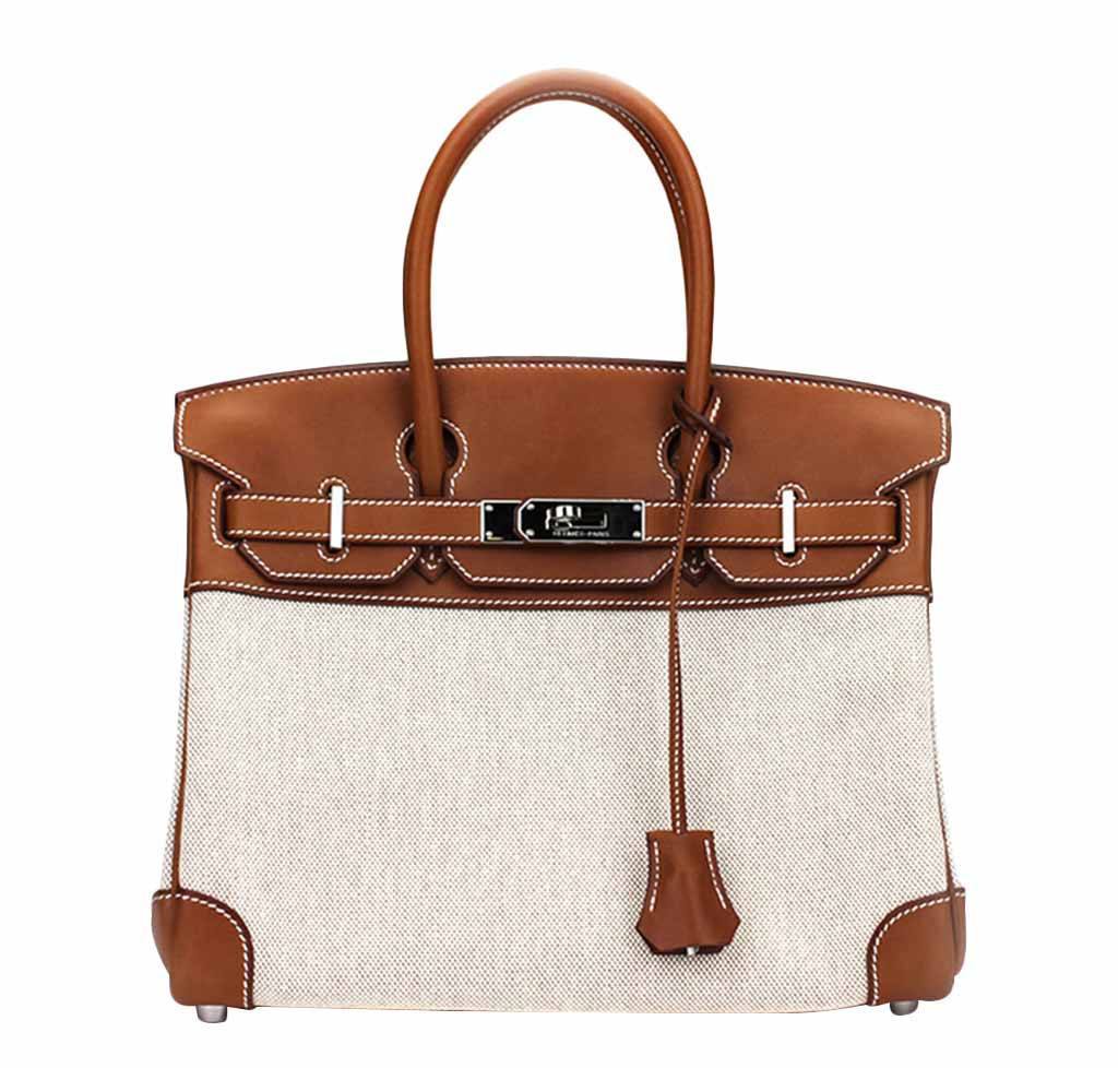 HermesBirkin 30 Bag Toile Natural