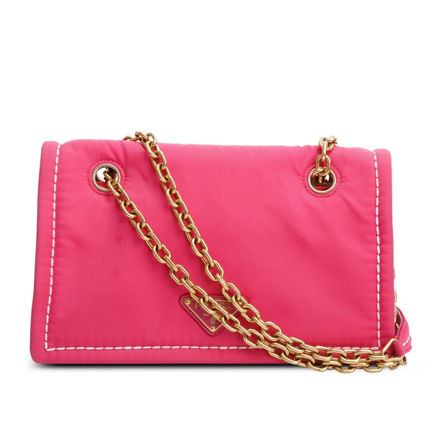 Prada Pink Tessuto Nylon Flap Chain Shoulder Bag