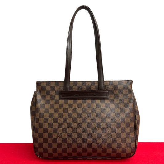 LOUIS VUITTON Tote Bag leather Brown Damier Ebene Parioli PM