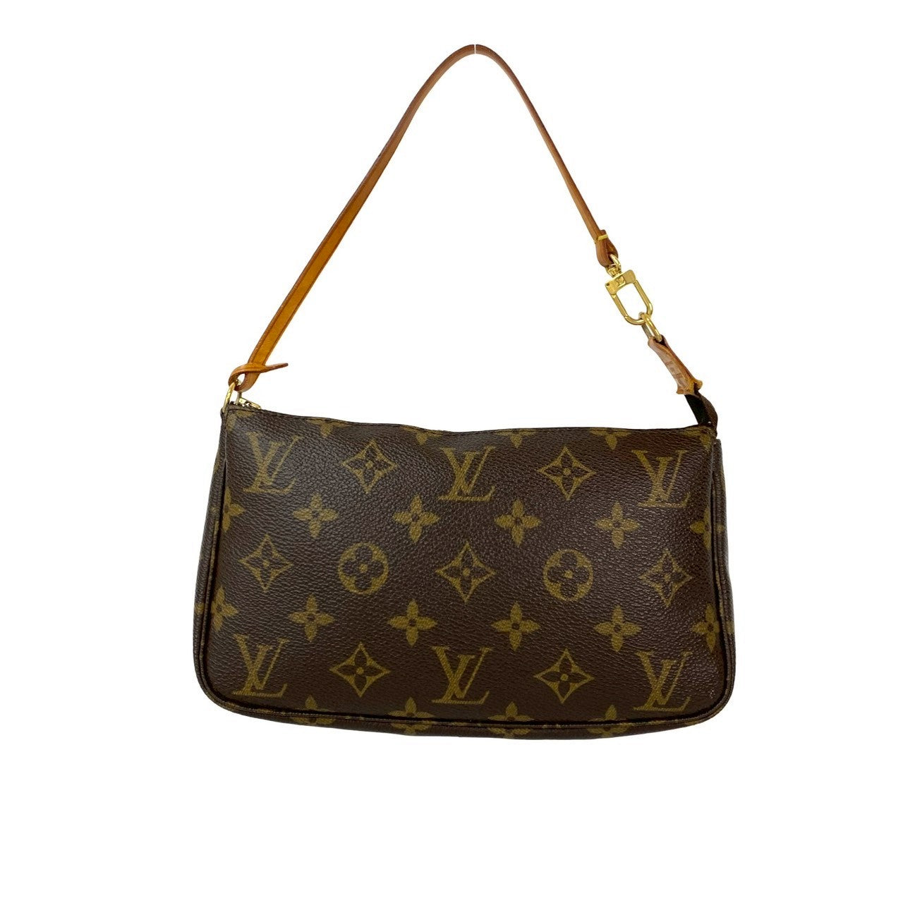  LOUIS VUITTON Handbag leather Brown Monogram Pochette Accessoires