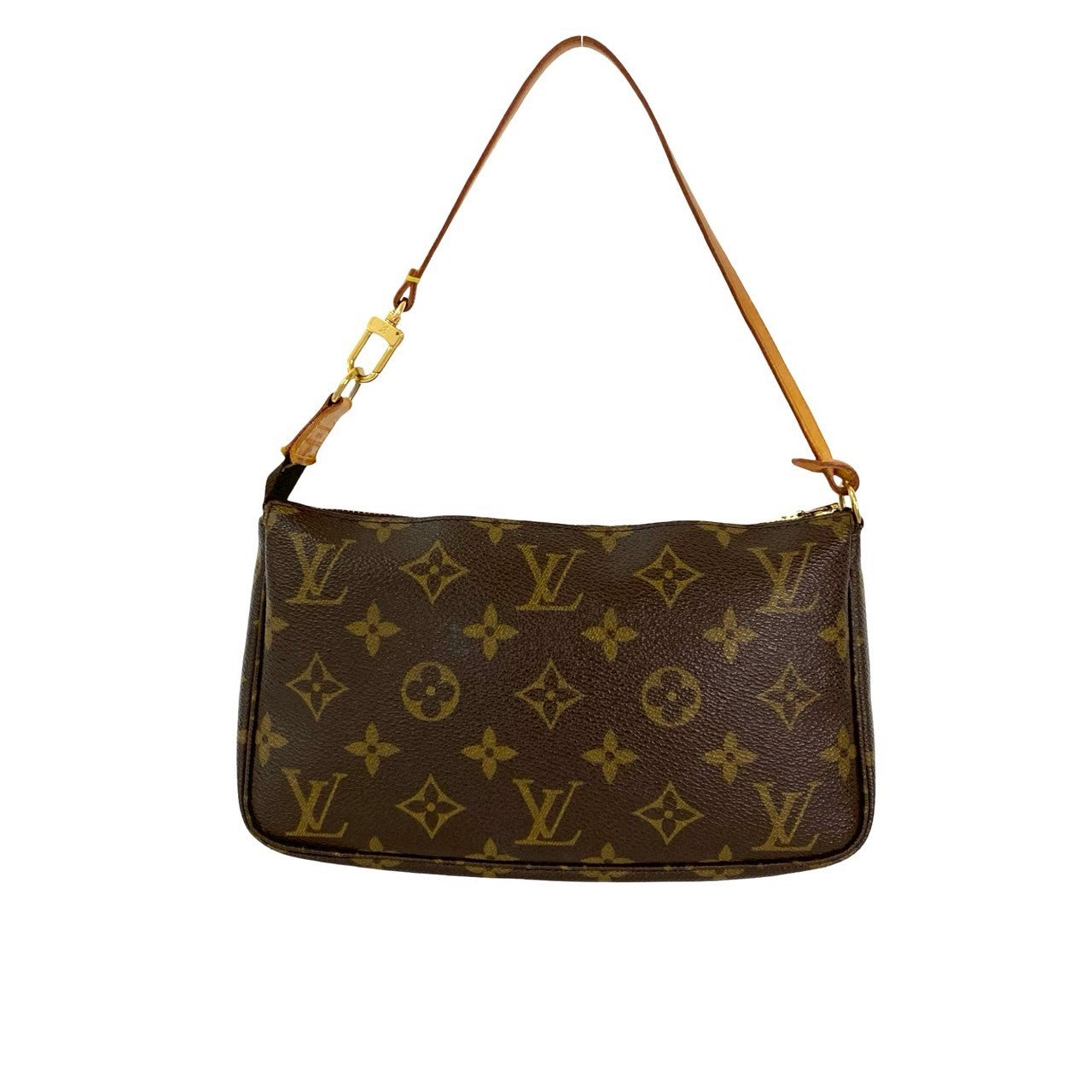  LOUIS VUITTON Handbag leather Brown Monogram Pochette Accessoires