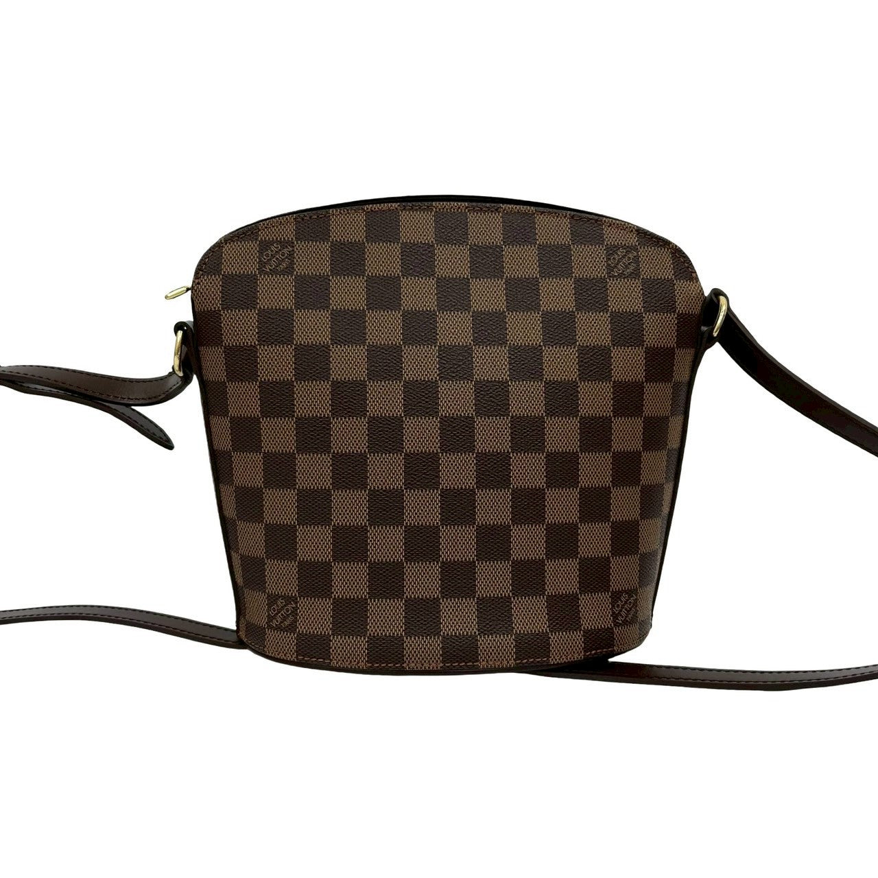 LOUIS VUITTON Shoulder Bag leather Brown Damier Drouot