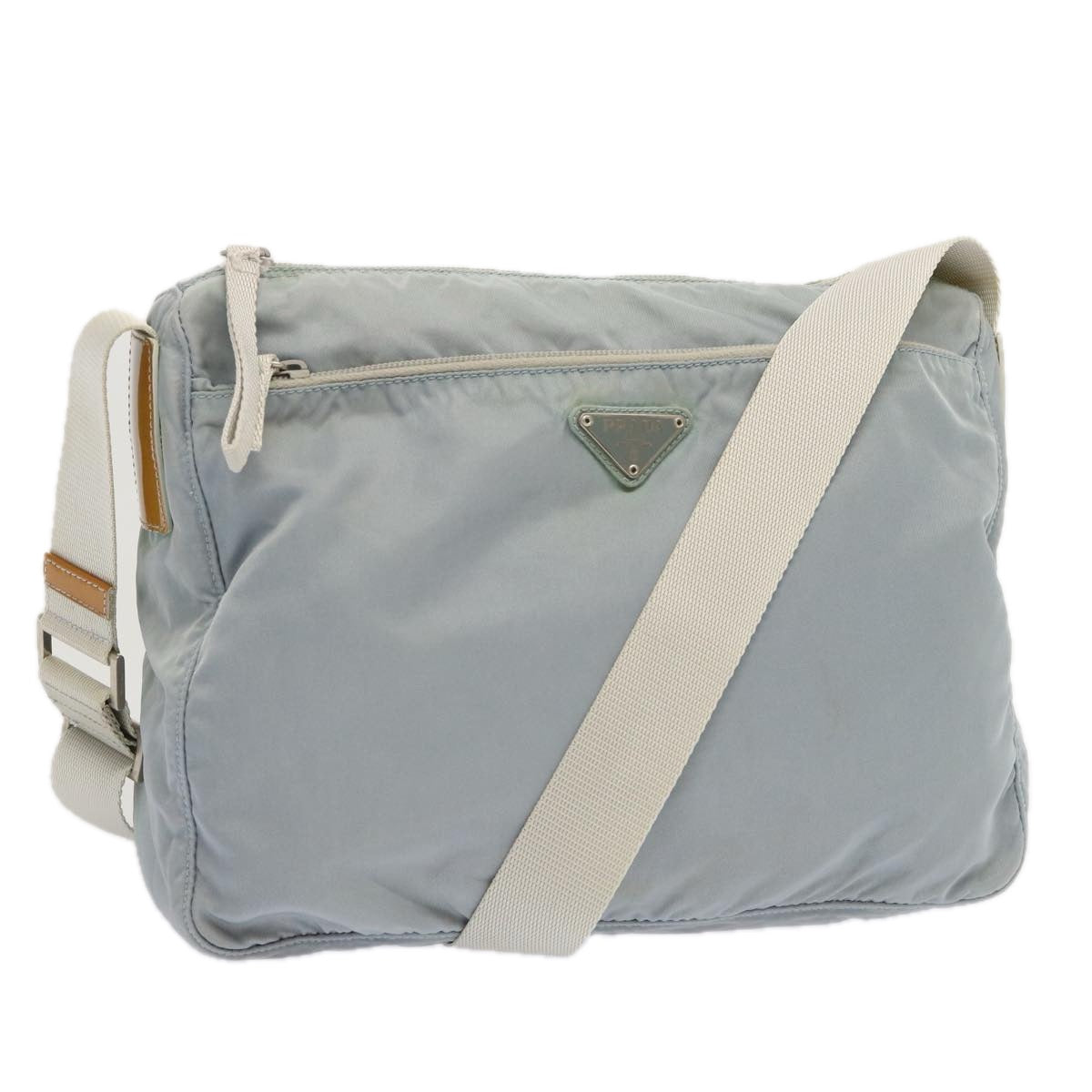 PRADA Shoulder Bag Nylon Light Blue Auth 69346