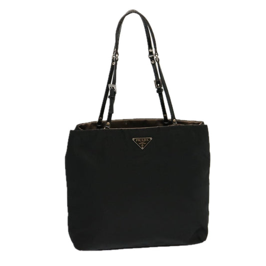 PRADA Hand Bag Nylon Black Auth 69379