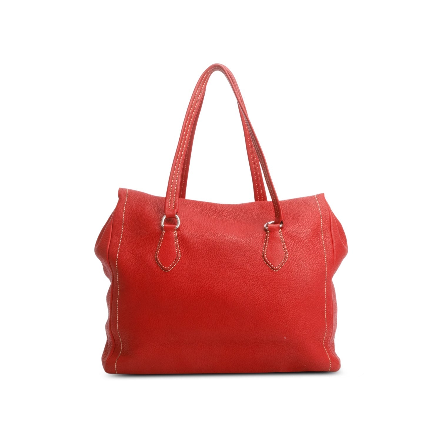 Prada Red Vitello Daino Easy Tote Bag