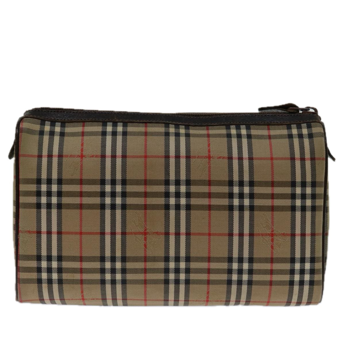 Burberry Nova Check Clutch Bag Canvas Beige Auth 69517