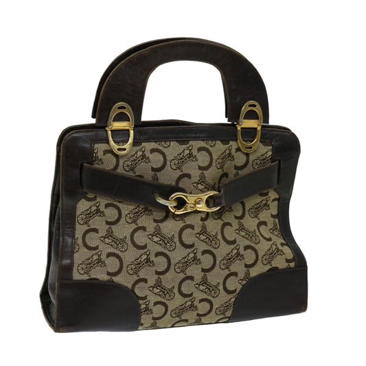 Luxury CELINE C Macadam Canvas Hand Bag Beige 69570