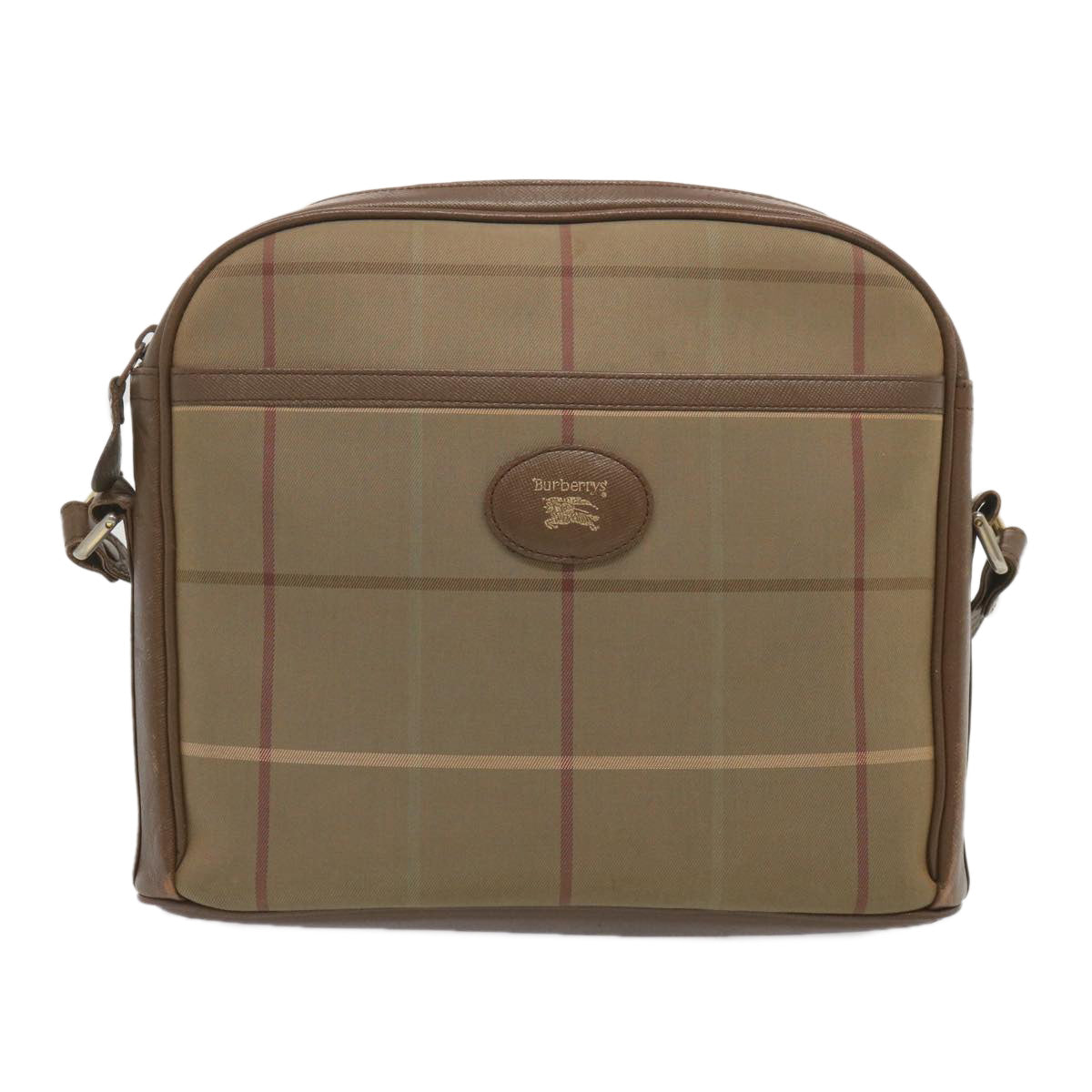 BURBERRYSs Nova Check Shoulder Bag Canvas Beige Auth 69572