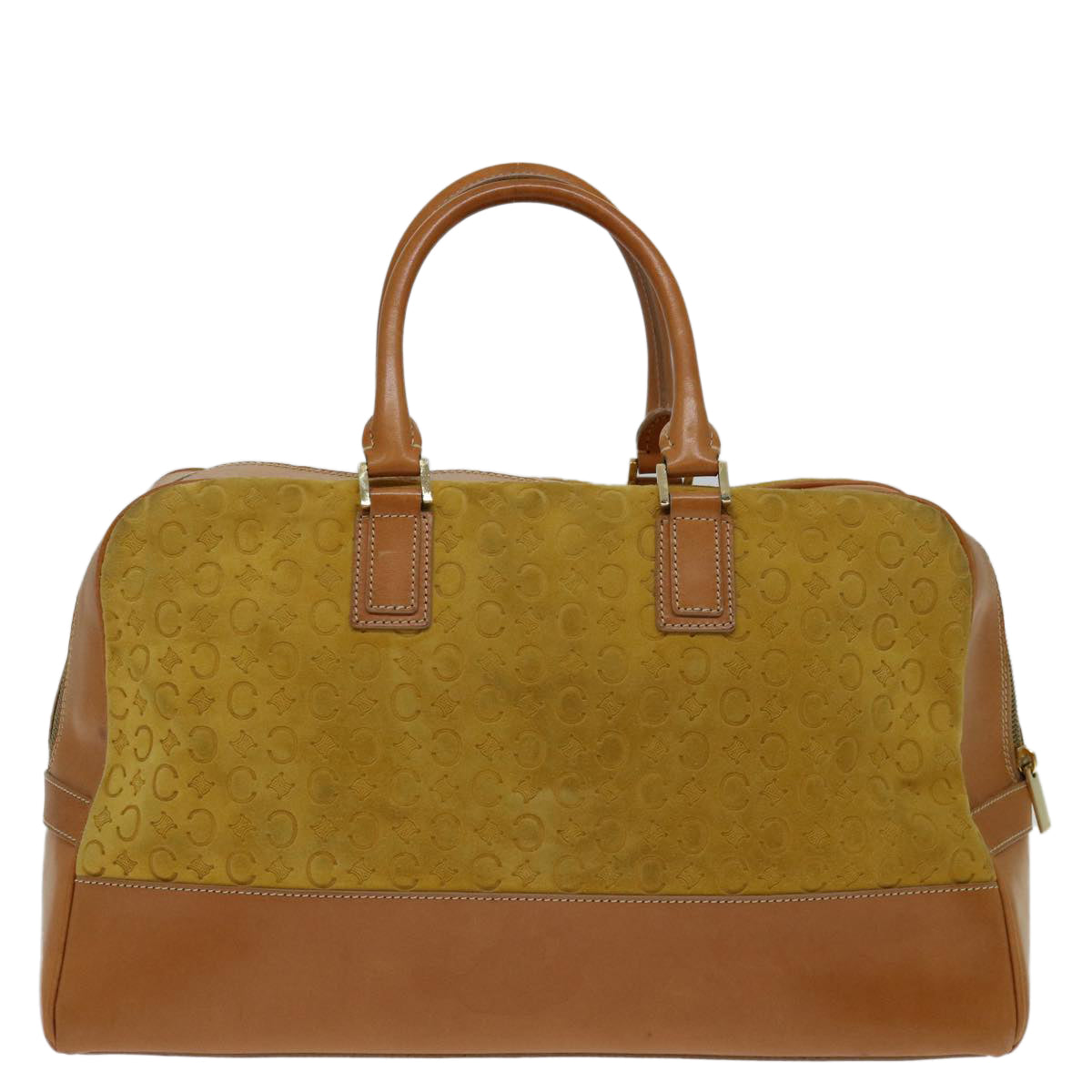 Luxury CELINE C Macadam Canvas Hand Bag Yellow 69573